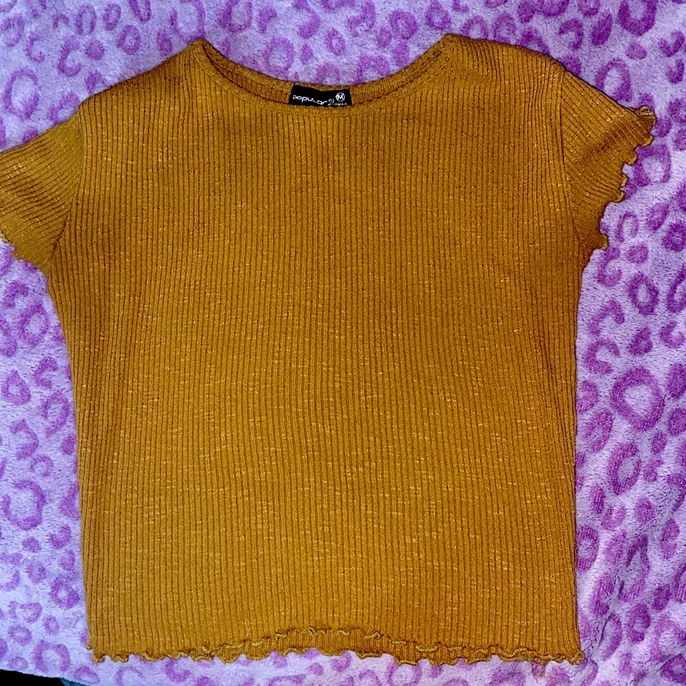 Butterscotch Yellow Crop-Top, Brand: POPULAR21.